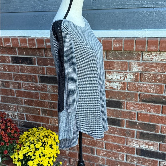 Soft Surroundings Classic Boatneck Crochet Trim Waffle Knit Women's Small Tunic - Picture 3 of 6